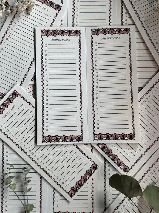 Vintage Lace Market Goods Notepad