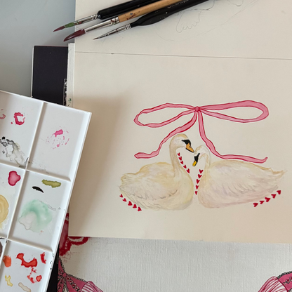 Oh, Valentine! Greeting Card (Swans)