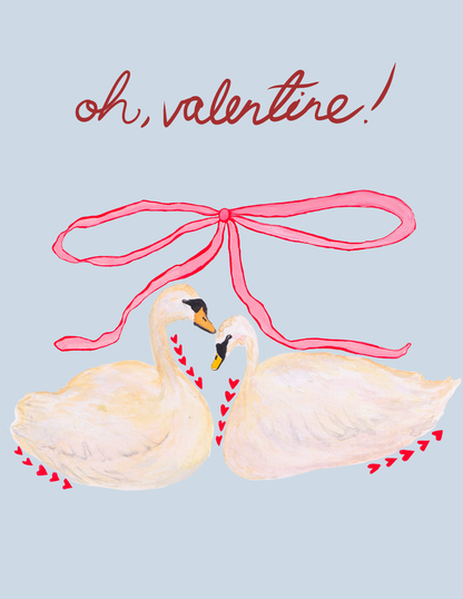 Oh, Valentine! Greeting Card (Swans)