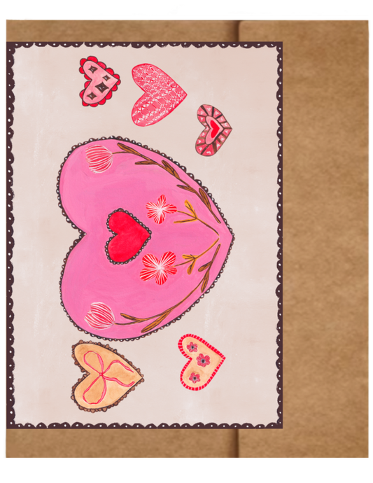 Lace Hearts Greeting Card