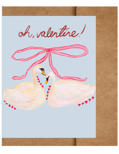 Oh, Valentine! Greeting Card (Swans)