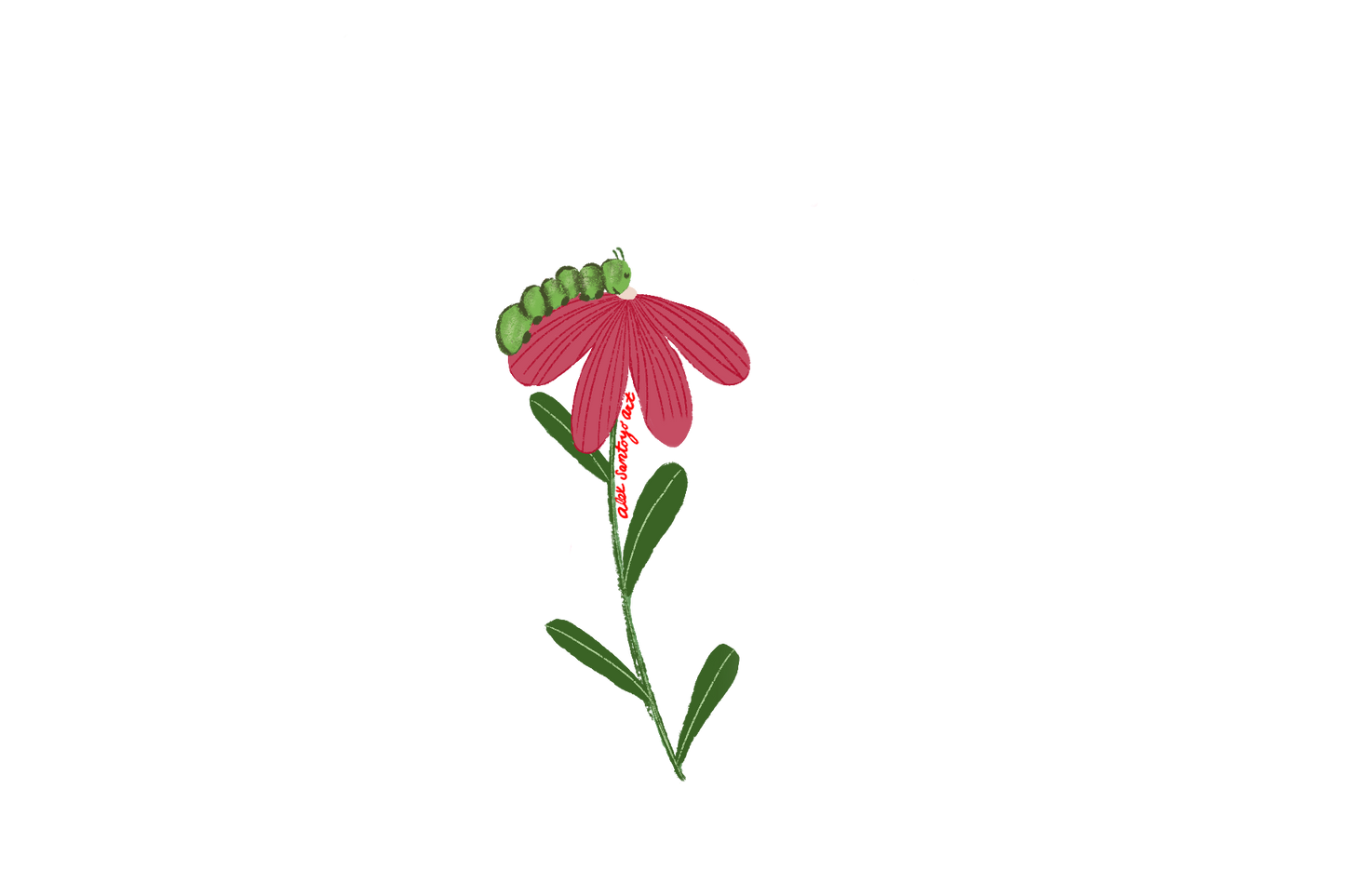 Caterpillar Flower - Sticker