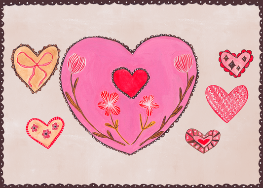 Lace Hearts Greeting Card